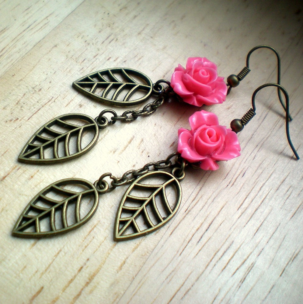 Růžové náušnice 