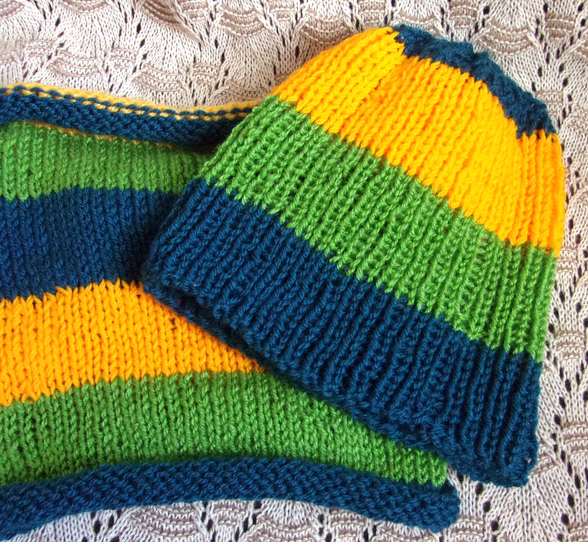 Pletená souprava Čapka s nákrčníkem - tunel.