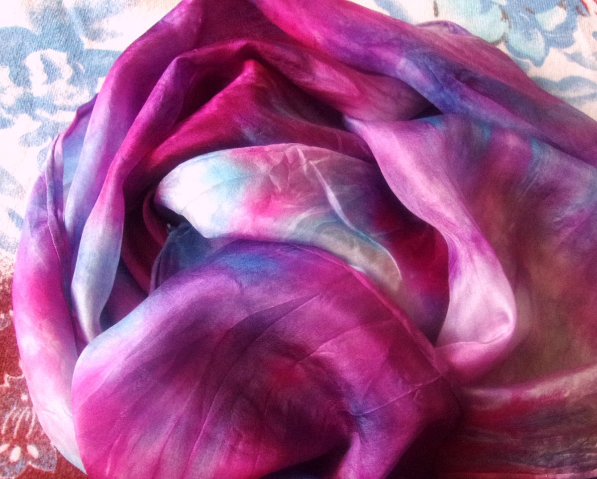 Hedvábná šála Odpolední červánky..