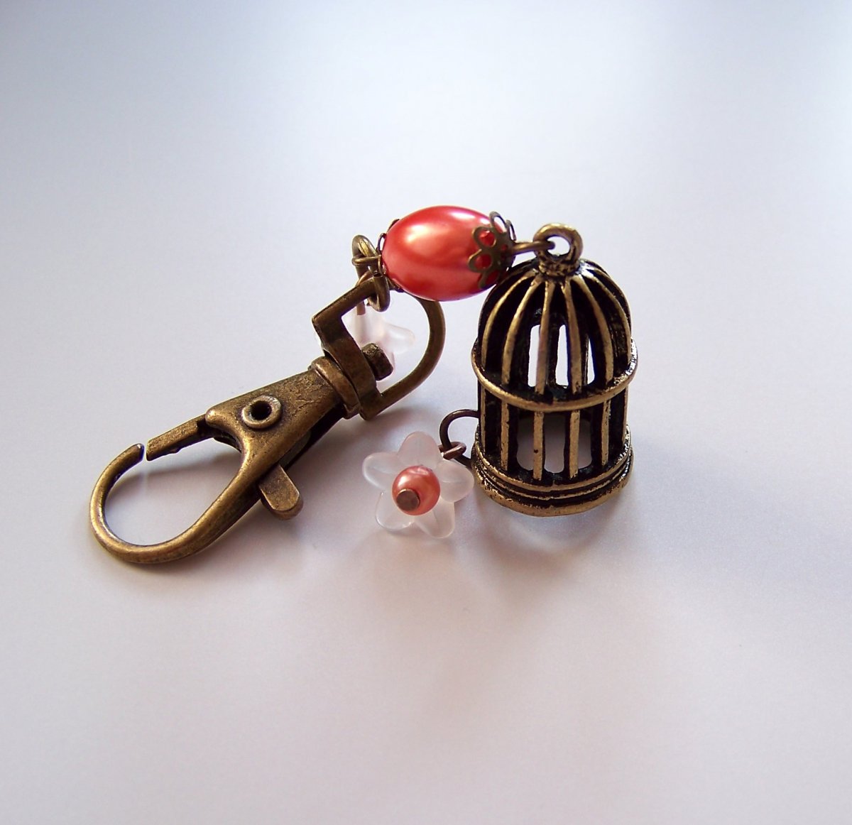 Oranžová klícka - přívěšek na kabelku