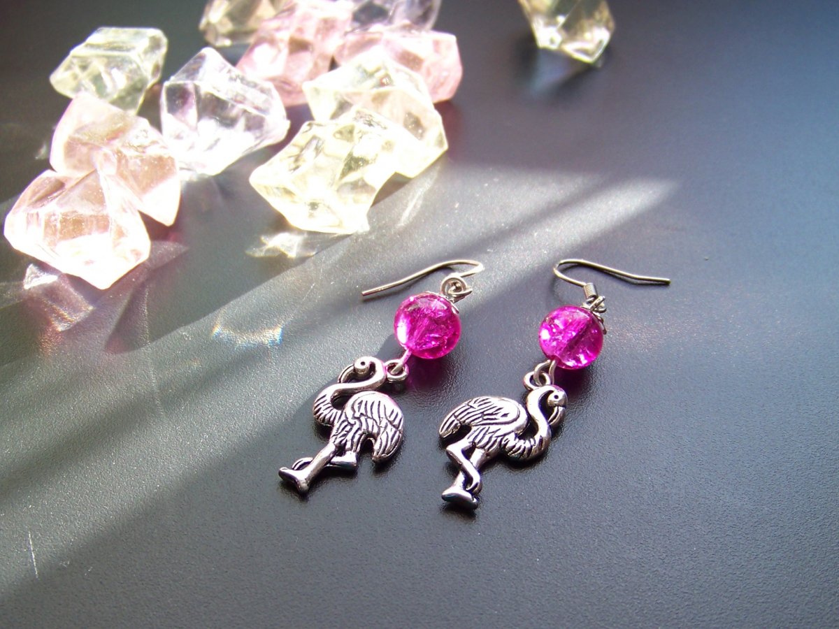 Plameňáci - náušnice