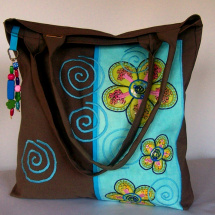 Nákupní taška - Květy na modré