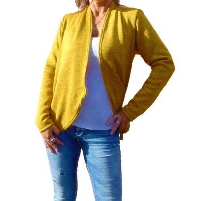 Zavinovací svetřík - barva hořčicová S - XXXL