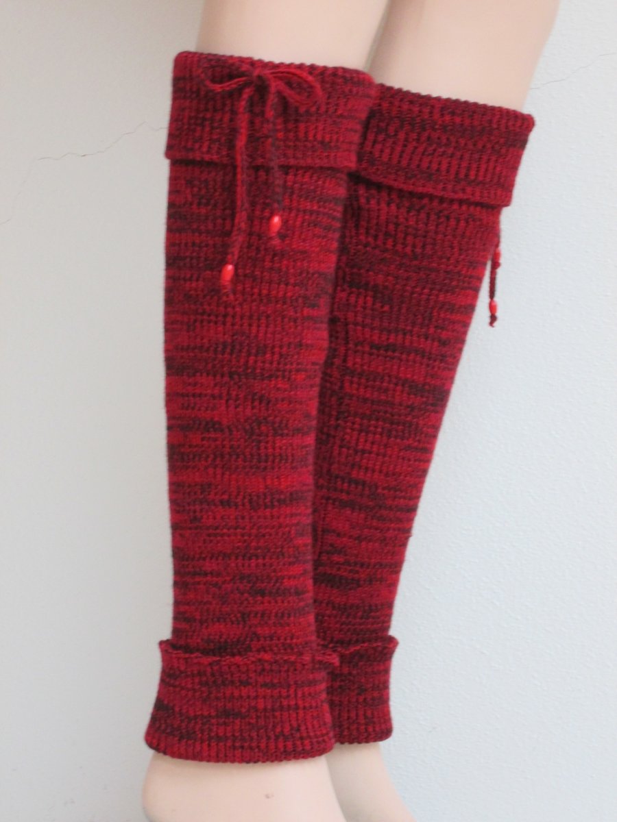Návleky na nohy - červenočerné