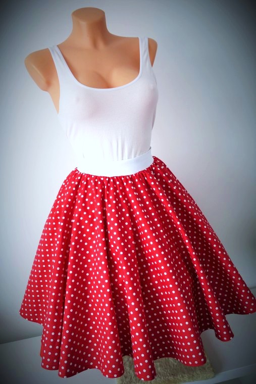 kolová sukně červená