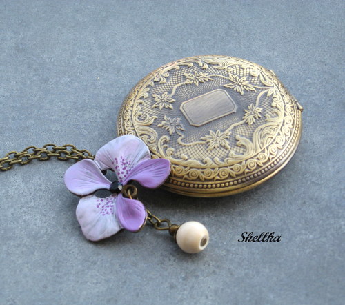 Náhrdelník - medailonek ,,ORCHIDEJ,,3