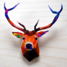 Duhový jelen - autorská, originální brož