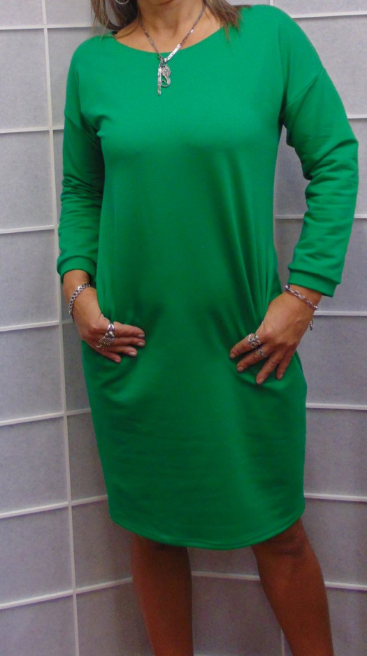 Šaty s kapsami - barva zelená S - XXXL