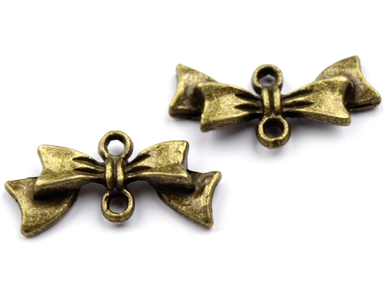 Kovový mezikus mašlička 20x10x3mm - 5 ks-stromosaz