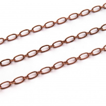 Řetízek 3x6mm a 2x3mm - staroměděný - 1m