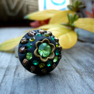 Zelený třpytkový prstýnek