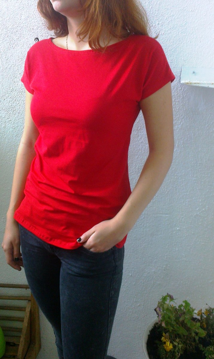 Tričko - barva červená (bavlna)