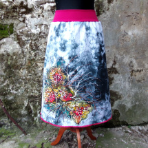 Sukně s batikou a ruční malbou