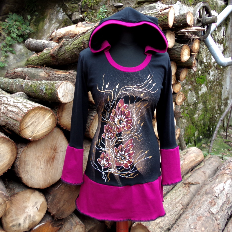 Tunika vrstvený efekt,kapuce,M/L