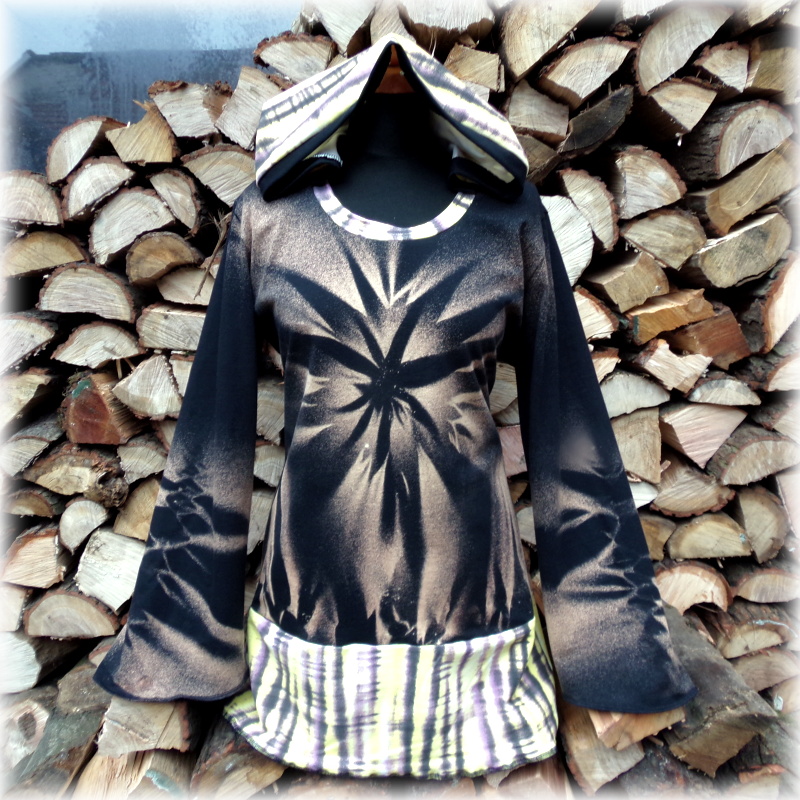 Tunika vrstvený efekt,kapuce,L,XL