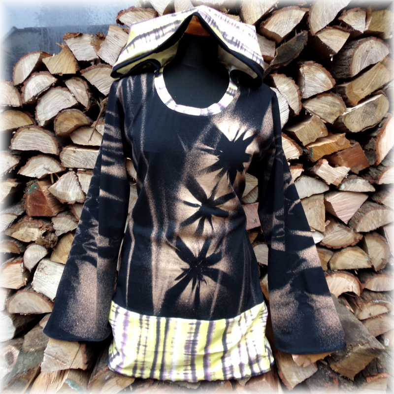 Tunika vrstvený efekt,kapuce,L,XL