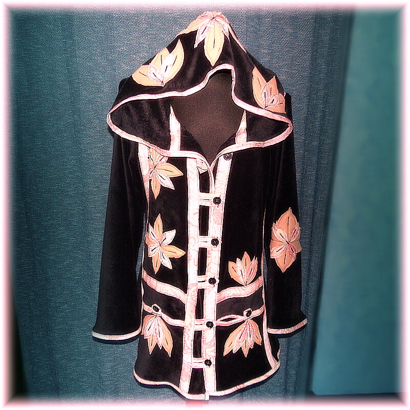 Kabát teplý,aplikace,coral fleece,zakázka-4XL