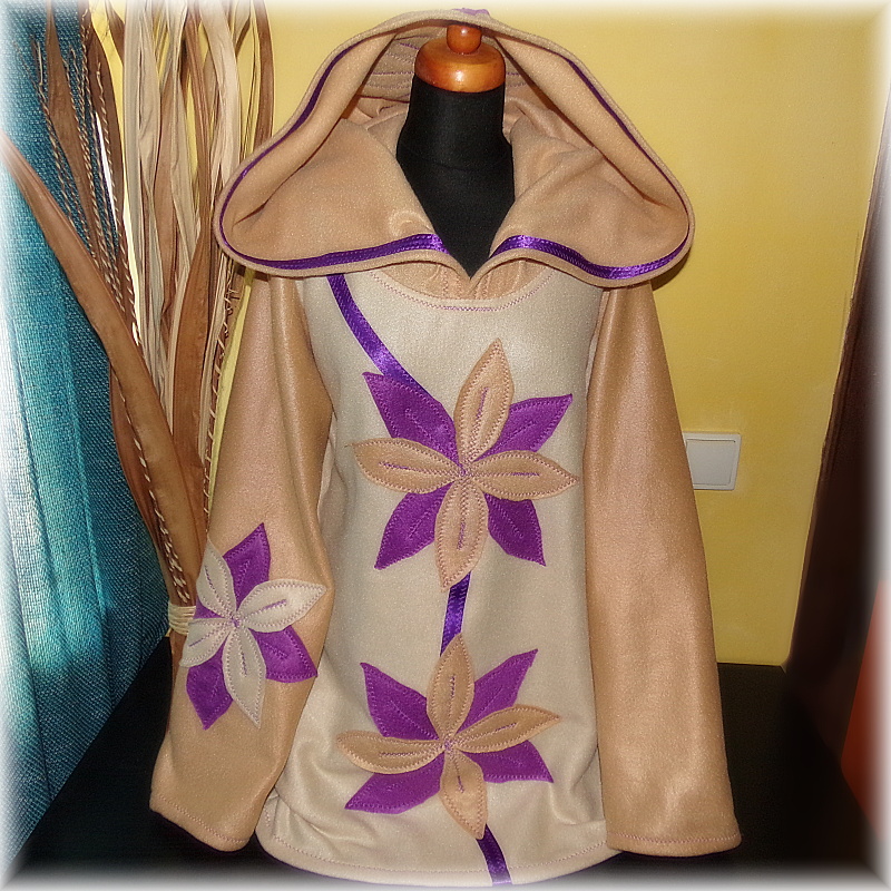 VÁNOČNÍ AKCE-Mikina teplá,aplikace,micro fleece-L,XL