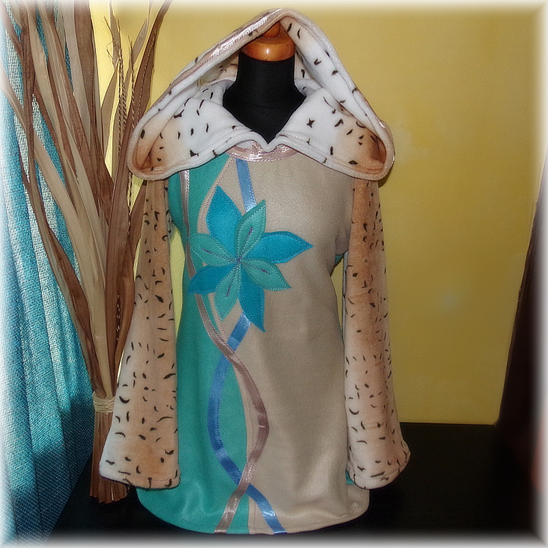 VÁNOČNÍ AKCE-Mikina teplá,aplikace,micro+coral fleece-L,XL