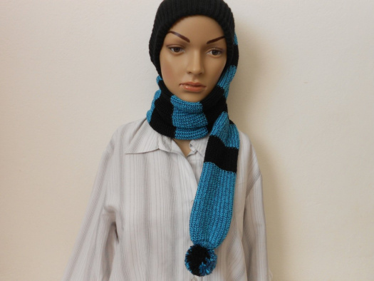 Maxi dlouhá čepice 2v1 s vlnou