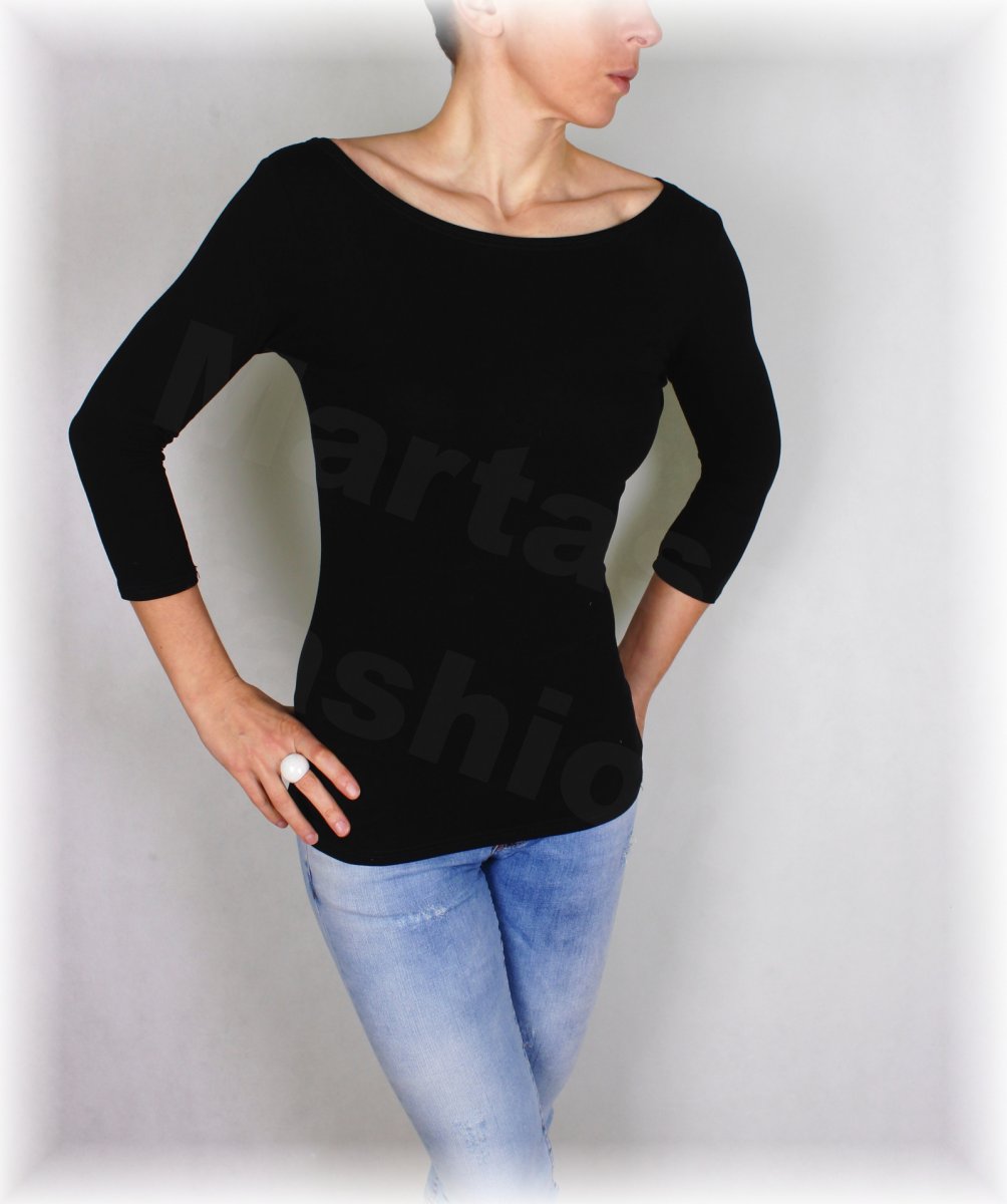 Triko lodička bavlna(více barev)