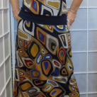 Dlouhé šaty - retro vzor S - XXXL