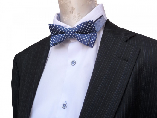 Pánský Motýlek Classic modrý tečkovaný