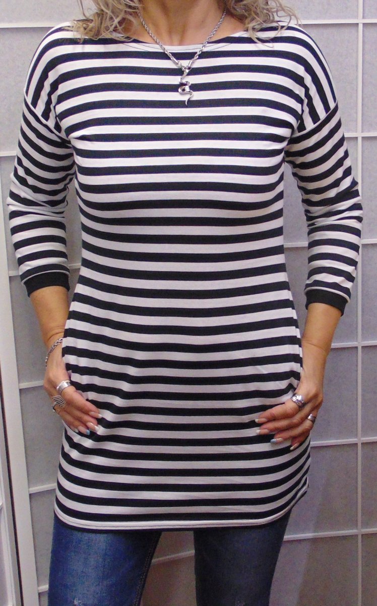 Tunika - černé pruhy (bavlna)