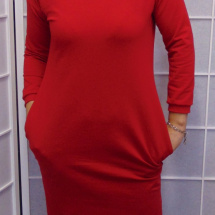 Šaty s kapsami - barva červená S - XXXL