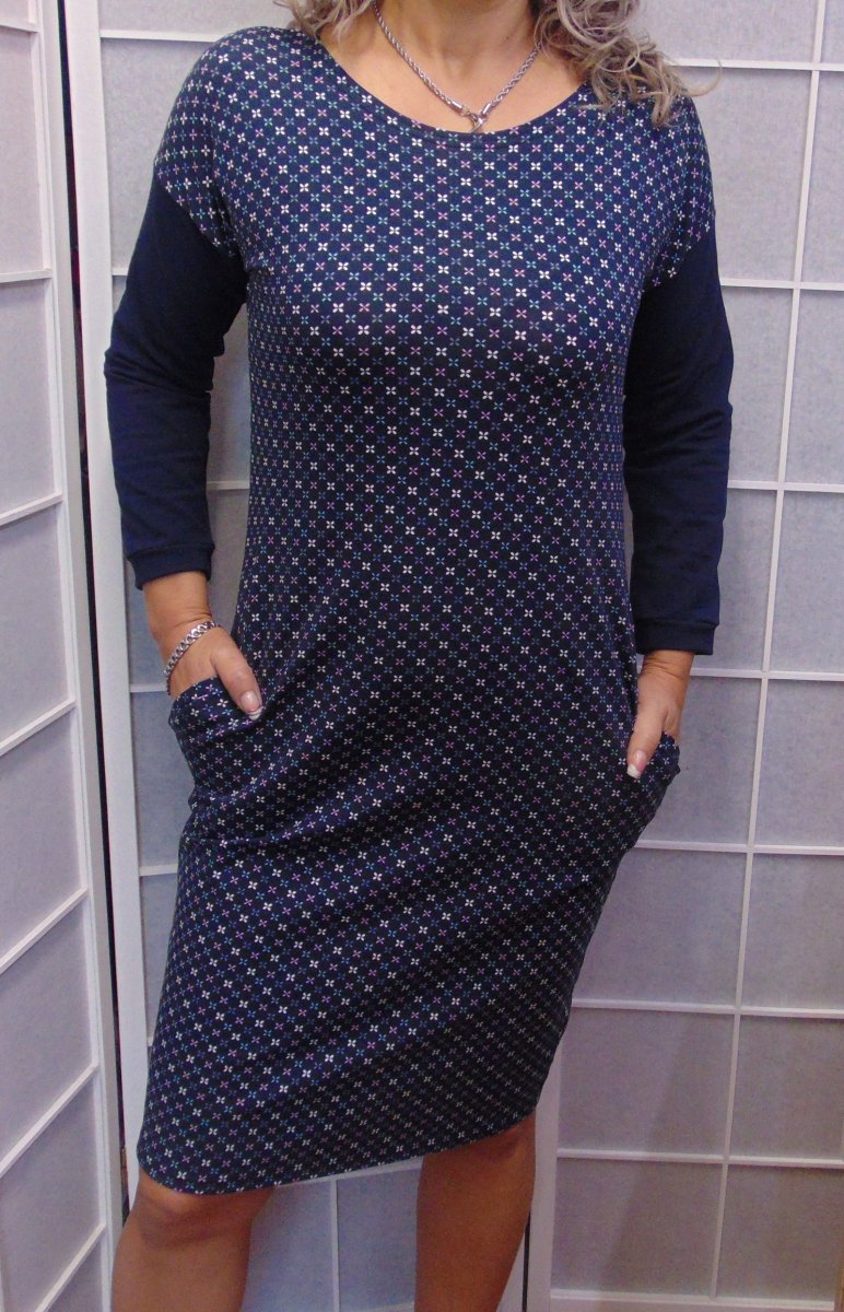 Šaty s kapsami - drobné kytičky (bavlna)