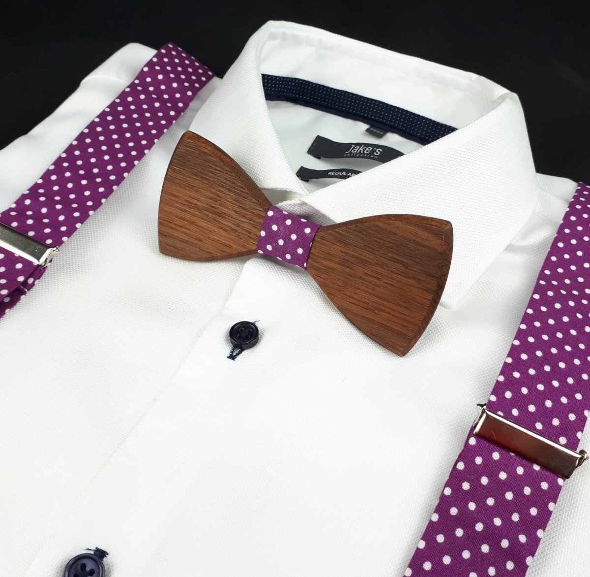 Set Dřevěný Motýlek a Šle - berry