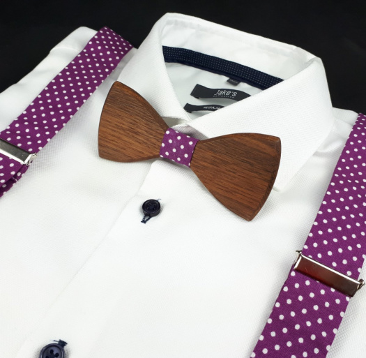 Set Dřevěný Motýlek a Šle - berry