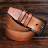 Pánský kožený opasek 4 cm, nerez přezka