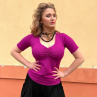 Tričko s řasením fuchsia