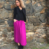 Polokolová sukně- dlouhá fuchsia