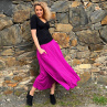 Polokolová sukně- dlouhá fuchsia