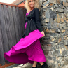 Polokolová sukně- dlouhá fuchsia