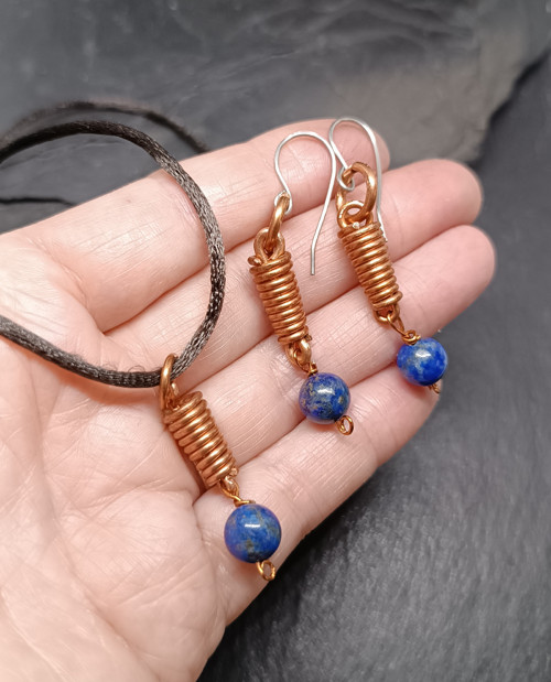 Měděná soupravička lapis lazuli