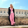 Kalhotová sukně růžová dlouhá