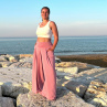Kalhotová sukně růžová dlouhá
