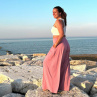 Kalhotová sukně růžová dlouhá