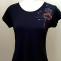 Malovaná trička-námořní modrá, růžová, černá