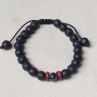 Láva a obsidián shamballa macramé náramek