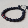 Láva a obsidián shamballa macramé náramek