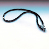 Náhrdelník   - černý spinel, nerez, perla
