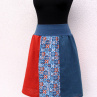 TERAKOTA V ORNAMENTECH (M/L) - dámská lněná sukně