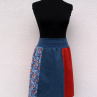 TERAKOTA V ORNAMENTECH (M/L) - dámská lněná sukně