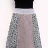 ŠEDÁ S ORNAMENTY (M/L) - lněná sukně