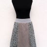 ŠEDÁ S ORNAMENTY (M/L) - lněná sukně