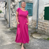 Zvonové šaty s vázáním malinové